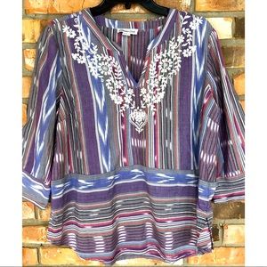 Coldwater Creek V-Neck Multicolored Top  PL